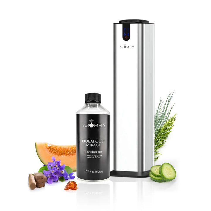 Aro Tower Scent Diffuser + Dubai Oud Mirage (500ml) Gift Set - AROMELY