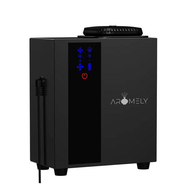Aromely ARO-HOME HVAC scent diffuser by Aromely, 1,800 sq ft Bluetooth-controlled coverage angled