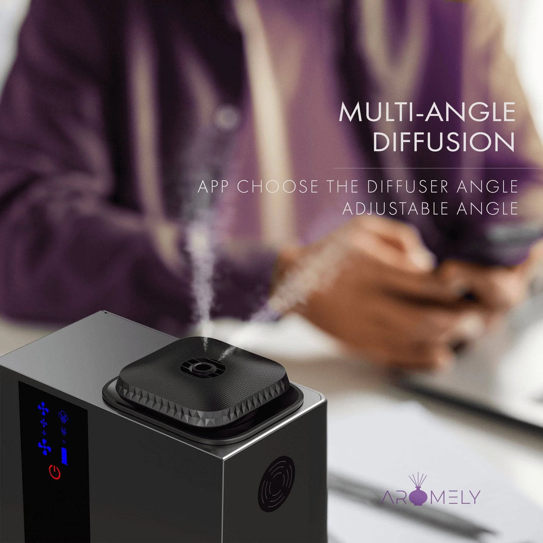 Aromely ARO-HOME HVAC scent diffuser by Aromely, 1,800 sq ft Bluetooth-controlled coverage with multi angle