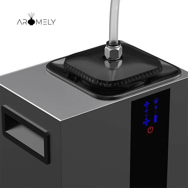 Aromely ARO-PRO scent diffuser by Aromely covers 4,000 sq ft, Bluetooth and HVAC compatible, powered on