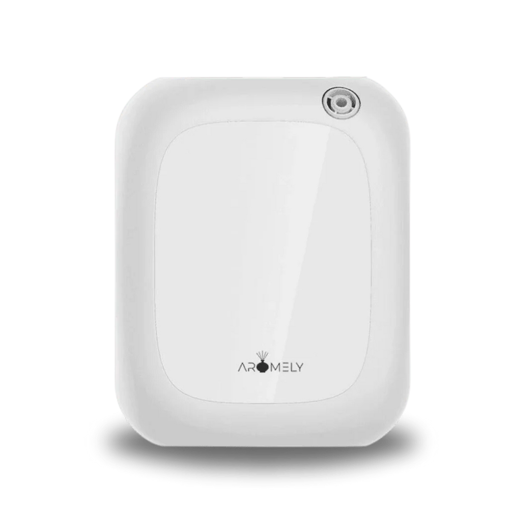 Aromely ARO 25 MAX white scent diffuser with cold air tech covers 1,500 sq ft, Bluetooth enabled