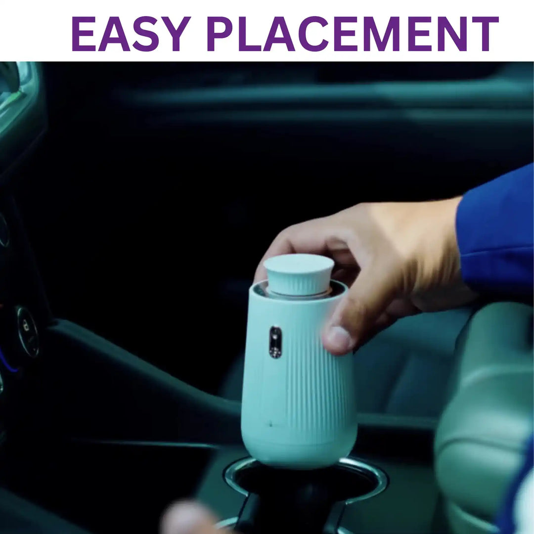 Portable Aromely car diffuser for sedans and SUVs, luxury scent diffuser in a cupholder