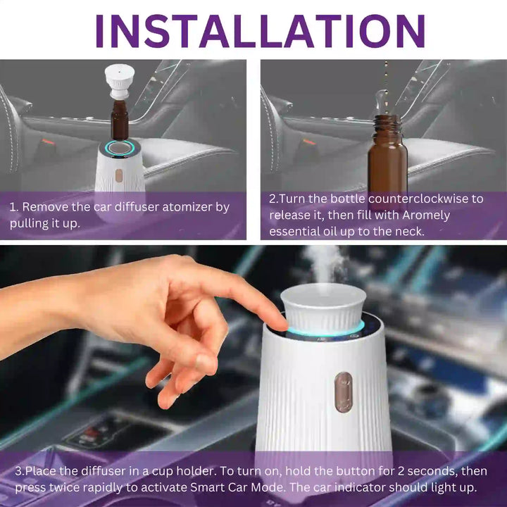 Portable Aromely car diffuser for sedans and SUVs, luxury scent diffuser proper installation