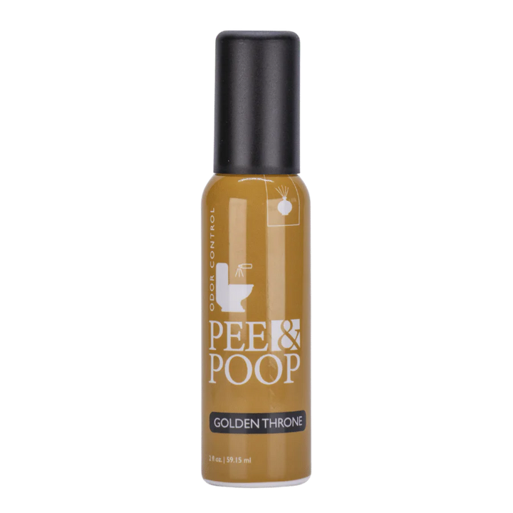 Aromely Pee & Poop Golden Throne toilet odor spray 2oz bottle for bathroom freshness