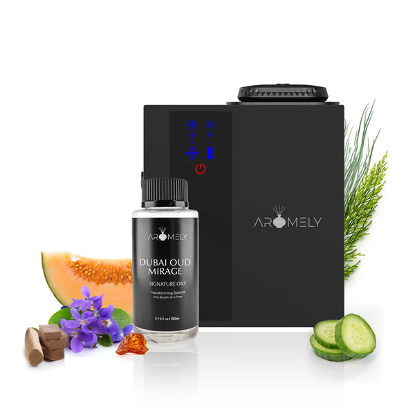 Aro Home Scent Diffuser + Dubai Oud Mirage (150ml) Gift Set - AROMELY 