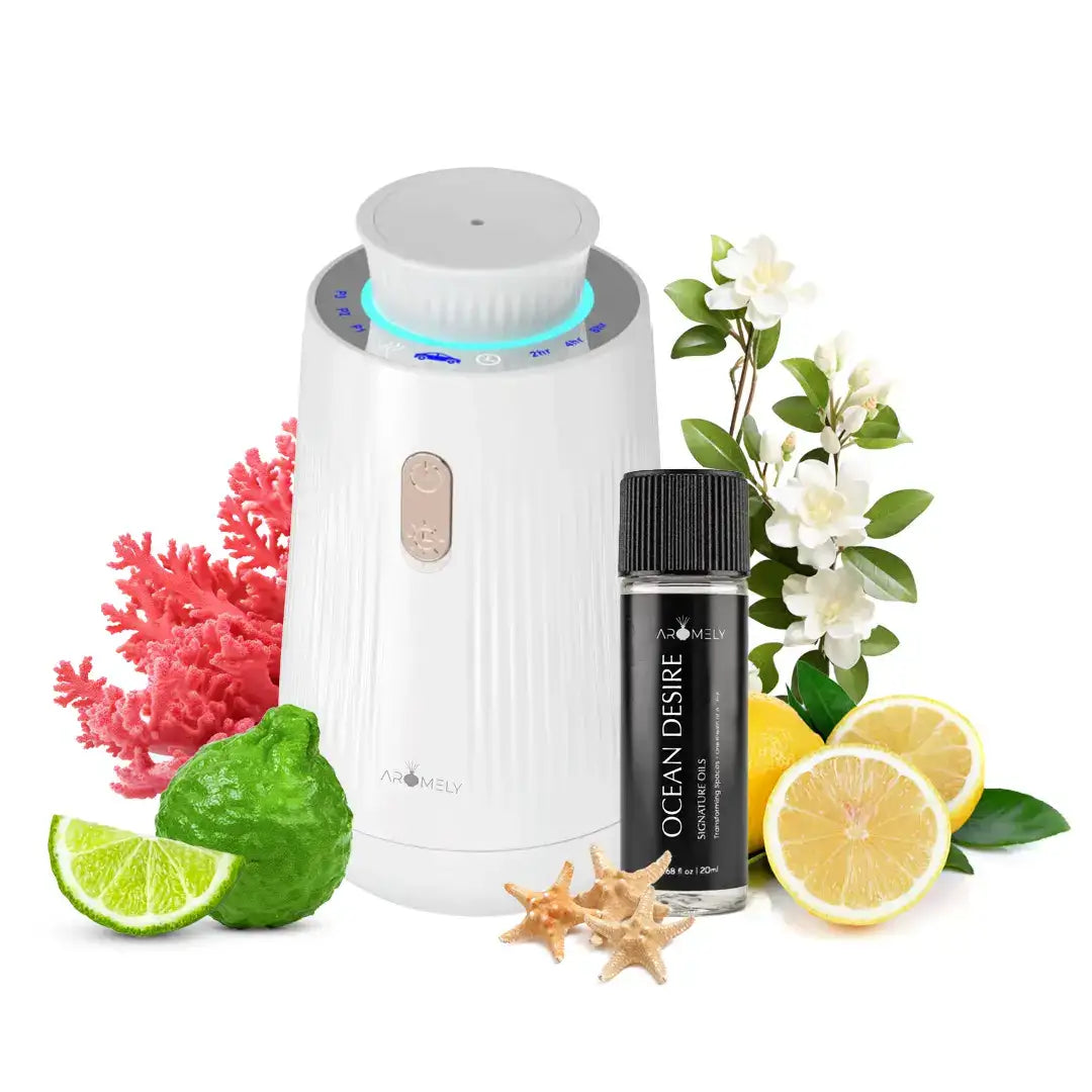 Aromely Aro-Car-Silver Diffuser + Ocean Desire Scent (20ml) Gift Set - AROMELY 