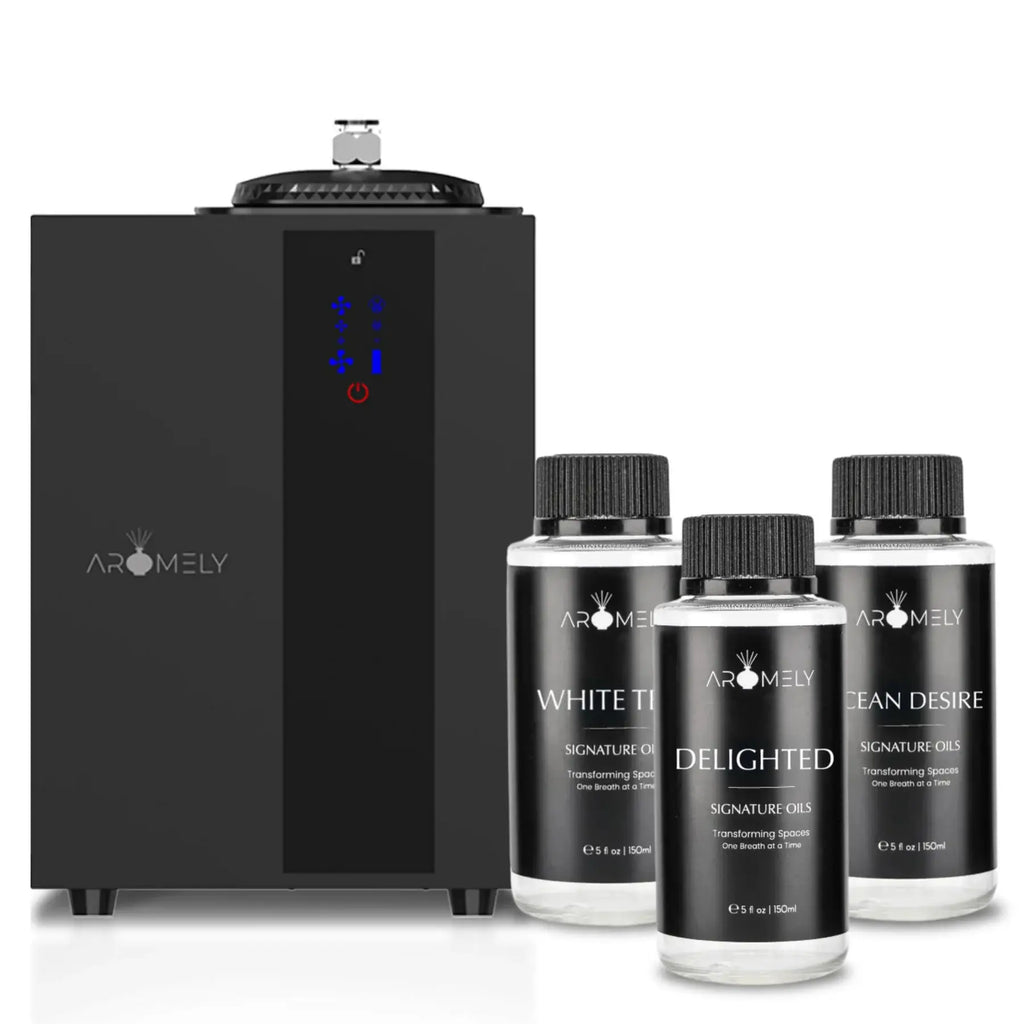 Aromely Gift Set for 4000 SqFt: 1 Pro HVAC Diffuser + 3 x 120ml Aromely Gift Set for 4000 SqFt: 1 Pro HVAC Diffuser + 3 x 120ml