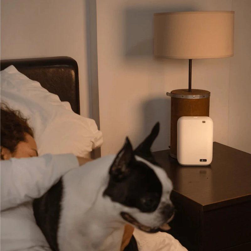  Aromely X25 scent diffuser for up to 1,000 sq ft of aromatic coverage on nightstand