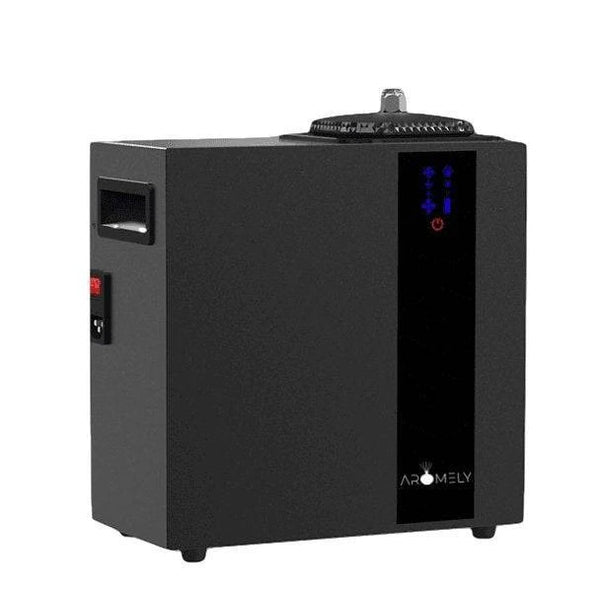 Aromely ARO-Max scent diffuser by Aromely covers 16,000 sq ft, Bluetooth and HVAC compatible angled