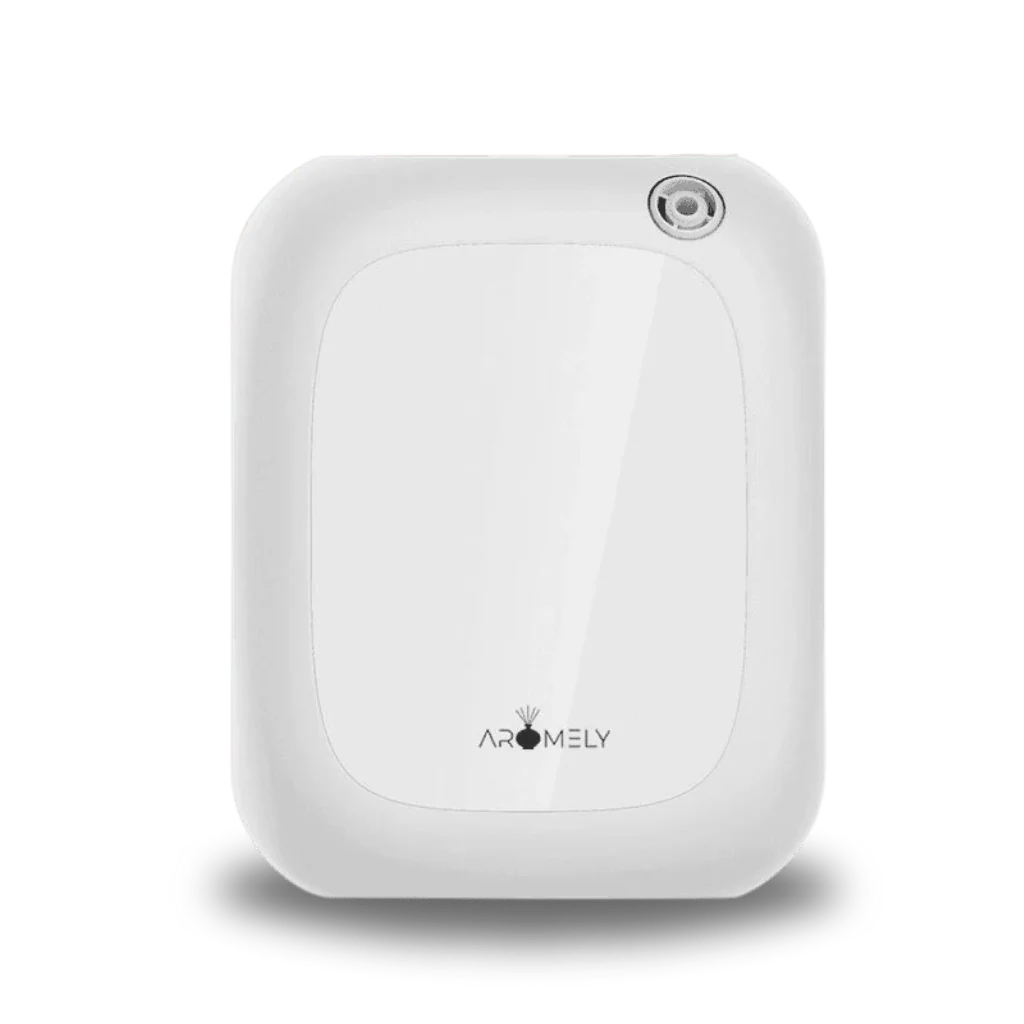 Aromely ARO 25 MAX white scent diffuser with cold air tech covers 1,500 sq ft, Bluetooth enabled