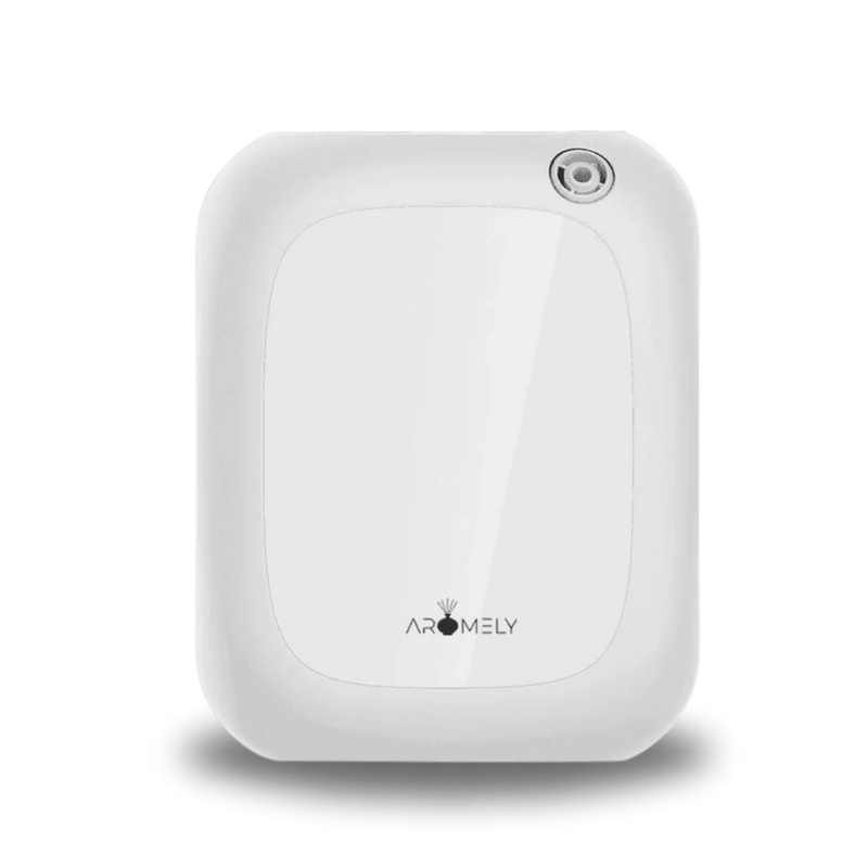 Aromely ARO 25 MAX white scent diffuser with cold air tech covers 1,500 sq ft, Bluetooth enabled