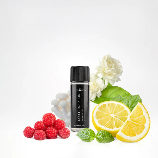 Aromely Dolce Temptation diffuser oil 20ml bottle with lemon, raspberry, mint, jasmine and musk