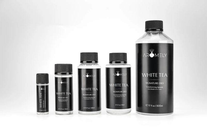 Aromely Optimistic diffuser oil bottle sizes with lime, magnolia, cedarwood and fresh notes