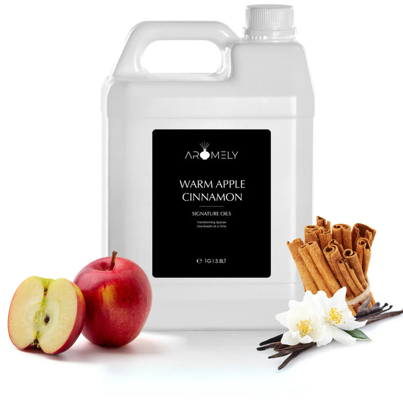 Aromely Warm Apple Cinnamon diffuser oil gallon bottle with apple, cinnamon, vanilla and spice