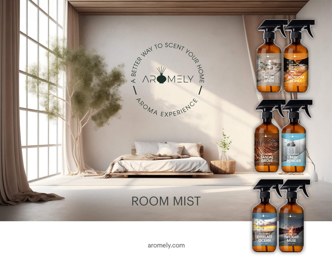 Aromely Room Spray MockUp V3 Family Products01
