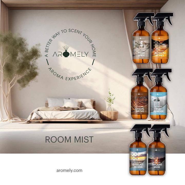 Aromely Room Spray MockUp V3 Family Products01