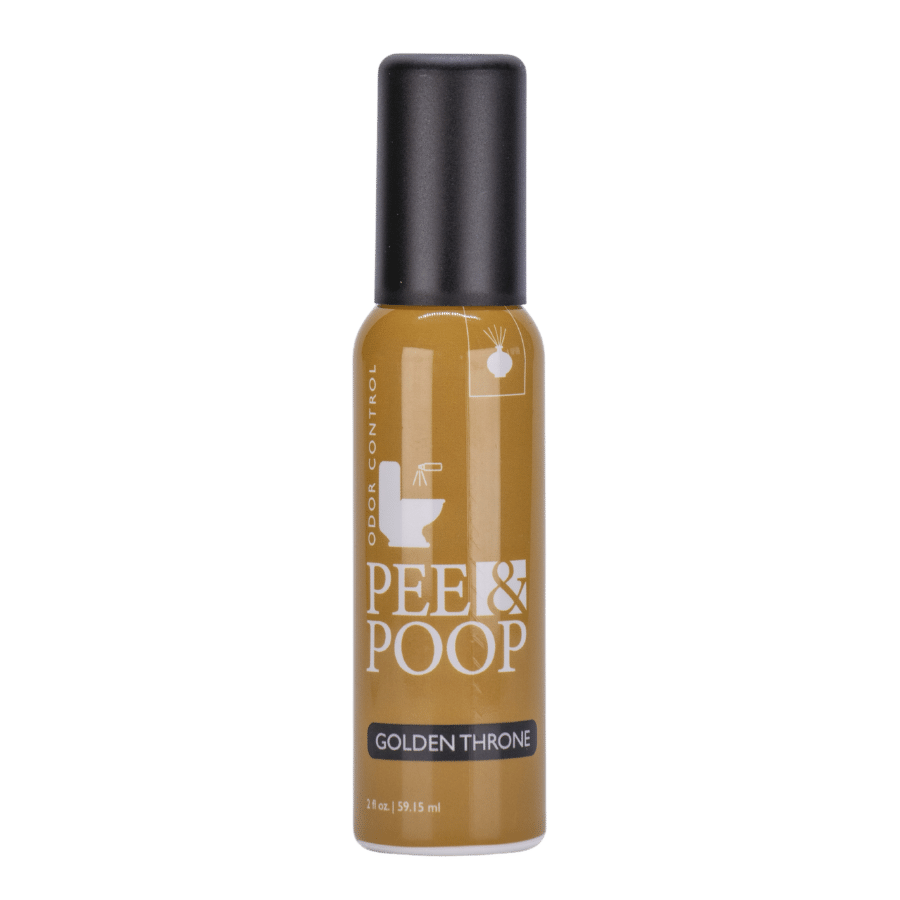 Pee & Poop - Golden Throne - Toilet Odor Control 2Oz - Amber- Warm Spices - Exotic Woods - Made in USA