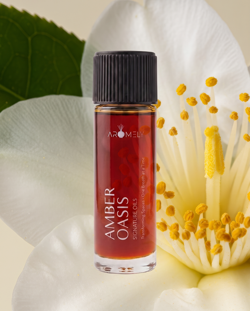 Aromely Amber Oasis fragrance oil bottle, 20 ml
