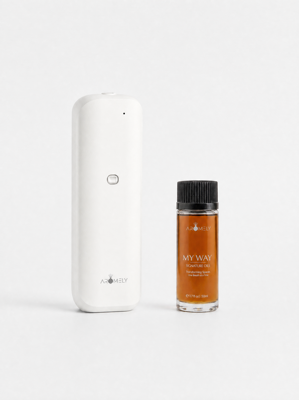 ARO-BLISS Diffuser + My Way Scent Bundle – Elegant Home Fragrance Set Oil Bottle