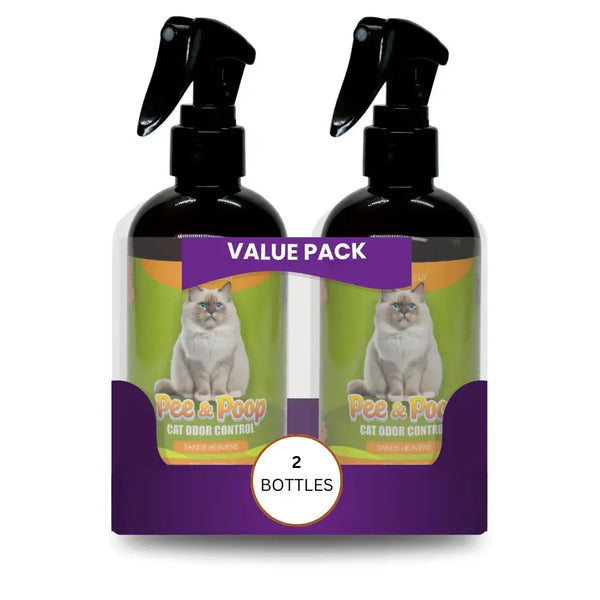 Pee & Poo Cat Odor Eliminator Spray 16oz(460ml) - VALUE PACK - AROMELY 