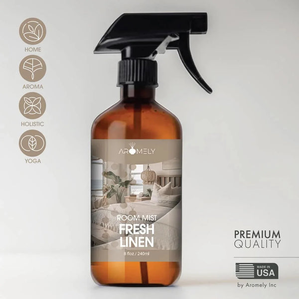 AROMELY Fragrance Room Spray - Fresh Linen 8FlOz (236ml), Made in USA