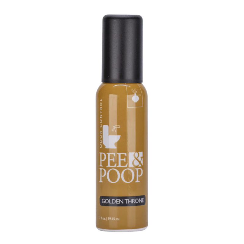 Aromely Pee & Poop Golden Throne toilet odor spray 2oz bottle for bathroom freshness