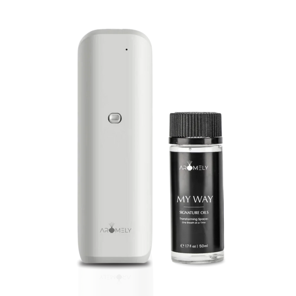 ARO-BLISS Diffuser + My Way Scent Bundle – Elegant Home Fragrance Set Oil Bottle - AROMELY 