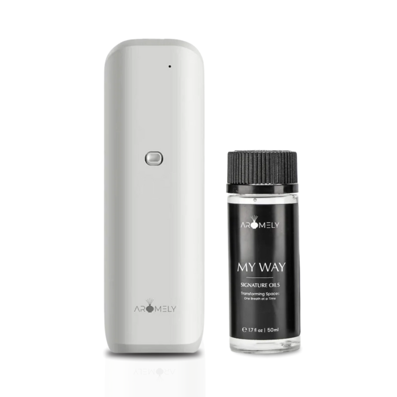 ARO-BLISS Diffuser + My Way Scent Bundle – Elegant Home Fragrance Set Oil Bottle - AROMELY 